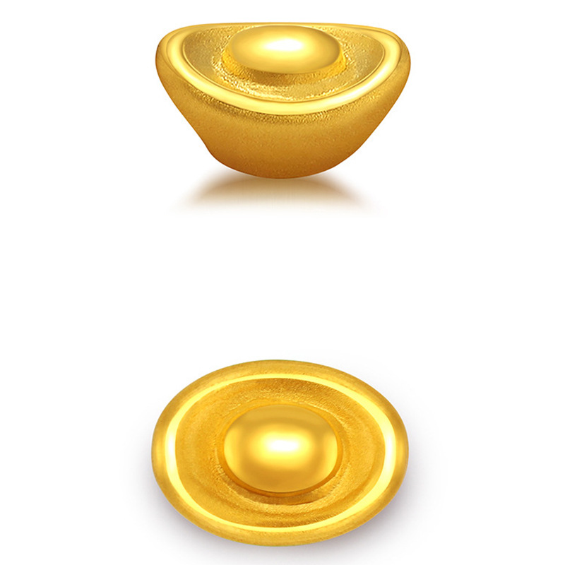 3d硬金小元宝红绳手编999足金元宝转运红绳 纯金儿童宝宝本命手链