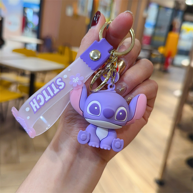 Cartoon Funny Stitch Keychain Cute Three-Dimensional Doll Ornaments Couple Schoolbag Pendant Exquisite Car Key