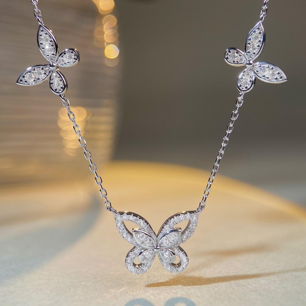 幻影蝴蝶项链女轻奢小众设计高级感网红时尚个性冷淡风毛衣锁骨链