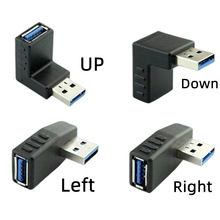90 Degree Left Right Angled USB 3.0 A Male To Female Adapter