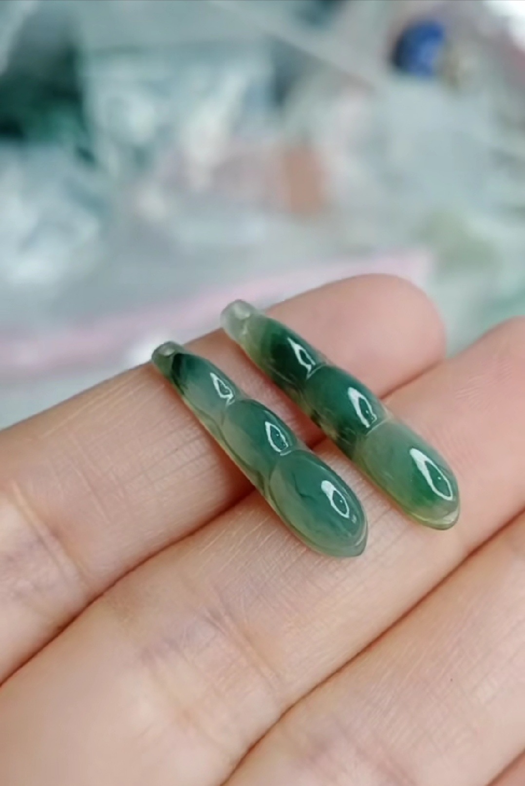 天然a货翡翠批发小额冰豆子连中三元男女士吊坠挂件挂绳支持复检