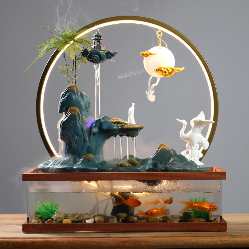 流水摆件今日价格行情查询-加湿流水鱼缸雾化器风水轮摆件-阿里巴巴