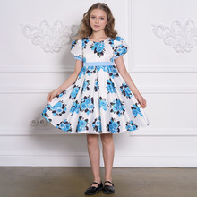 外贸童装女童新款公主裙中大童连衣裙儿童主持人钢琴演出服装批发