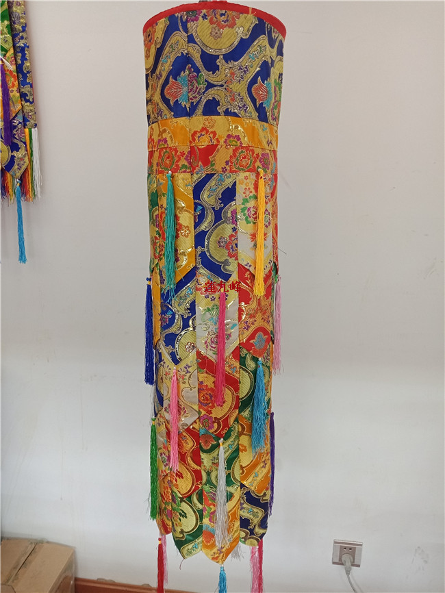 藏式佛堂装饰幢五彩幢幡佛堂居家装饰胜利幢宝幡1x0.25m