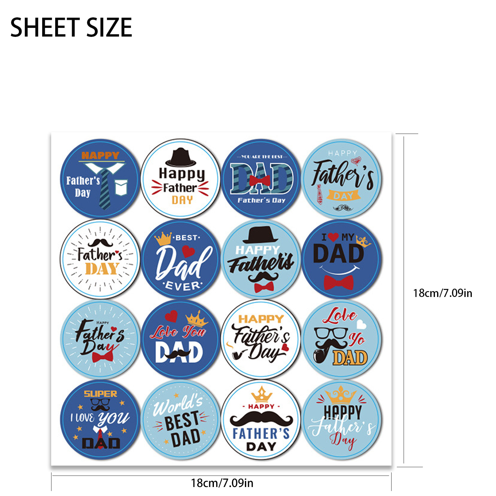 Exclusive for Cross-Border Father's Day Stickers Thanksgiving Stickers Adhesive Stickers Holiday Stickers Decorative Sticker Greeting Cards