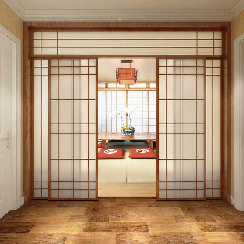 日式格子门推拉门榻榻米门采耳馆隔断门和室门格栅移门全屋