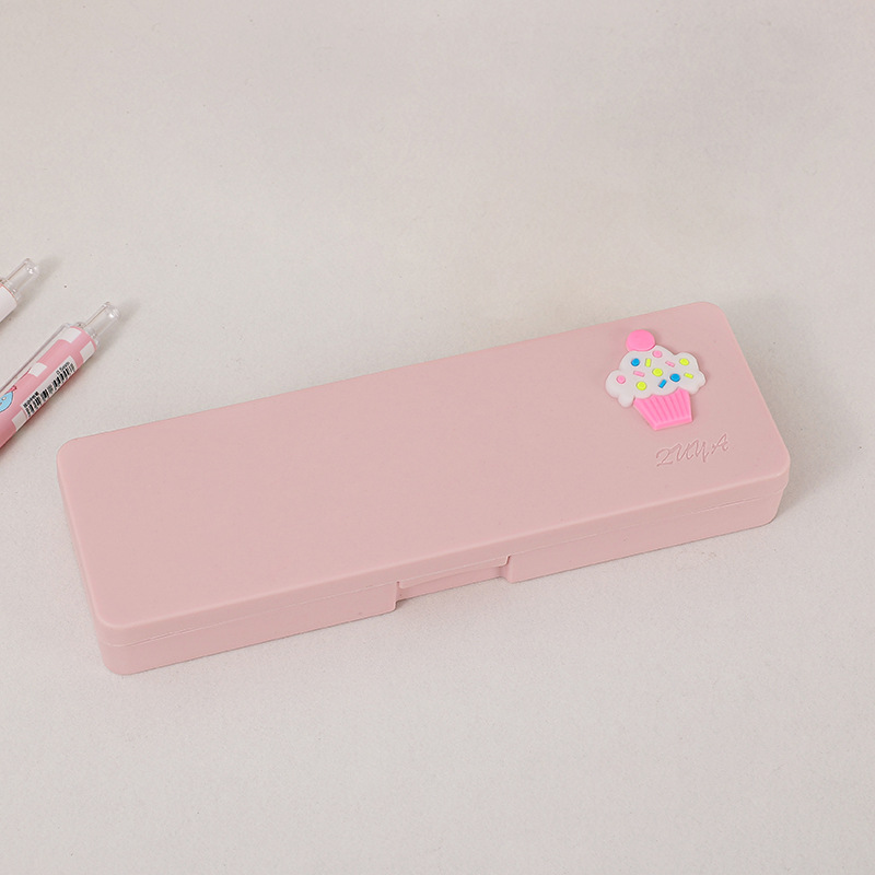 Cute Cartoon Pp Frosted Pencil Case Girl's Heart Stationery Box Creative Multifunctional Student Stationery Storage Pencil Box