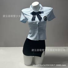 甜美JK学姐套装学院风女警空姐秘书装学生制服包臀短裙睡裙1411