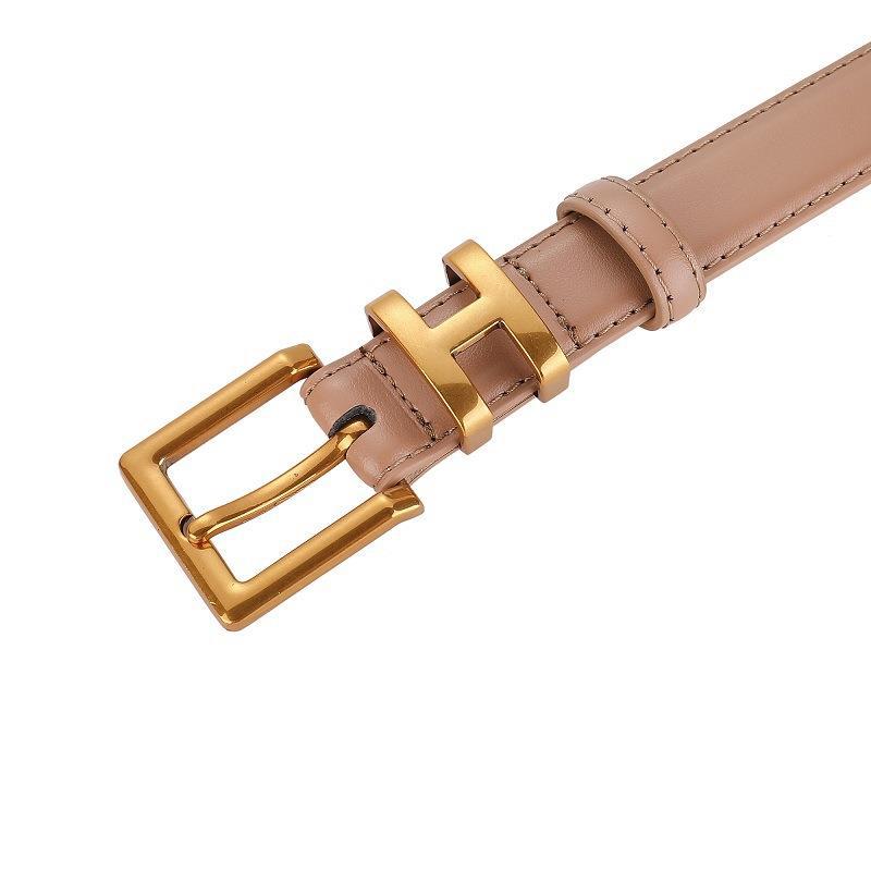 批发牛皮带女款百搭装饰西装牛仔裤带女式复古针扣真皮细腰带女士