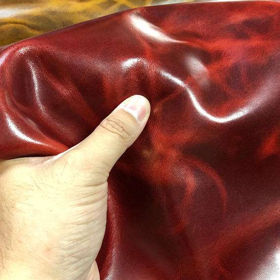 头层牛皮变色植鞣革 树膏皮油蜡双色真皮皮料 箱包鞋手工diy皮料