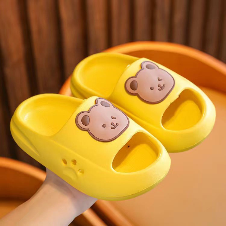Children's Slippers Summer Bear Baby Girl Boy Parent-Child Indoor Non-Slip Children's Medium and Big Children's Sandals