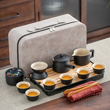 日式便携粗陶旅行茶具公司开业活动送客户实用商务礼品套装印LOGO
