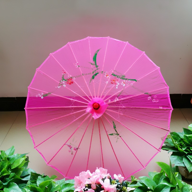 Dai Dance Umbrella Dai Girl Classical Dance Props Performance Umbrella Raw Silk Transparent Flower Umbrella Cheongsam Catwalk Kite Error