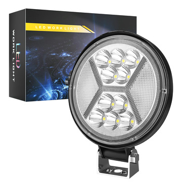 跨境热销汽车led工作灯4英寸大视野圆形带行车天使眼drl辅助照明