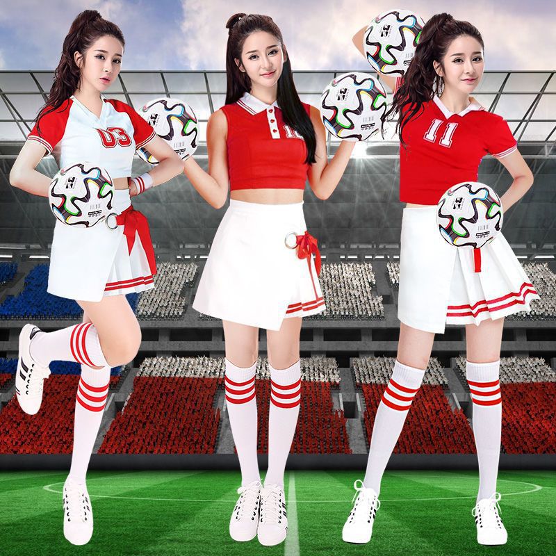 啦啦队服装新款女成人学生足球宝贝演出舞蹈青春表演套一件代发