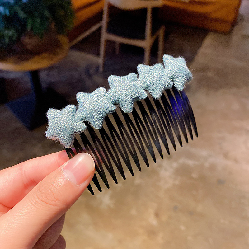 Plush Barrettes Back Head Hair Comb Hair Comb Hairpin Side Broken Hair Organize Fantastic Korean Hair Accessories Female Non-Slip Headgear