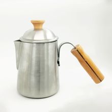 600ML咖啡手冲壶木柄304不锈钢细嘴壶冲泡壶户外煮咖啡壶工具