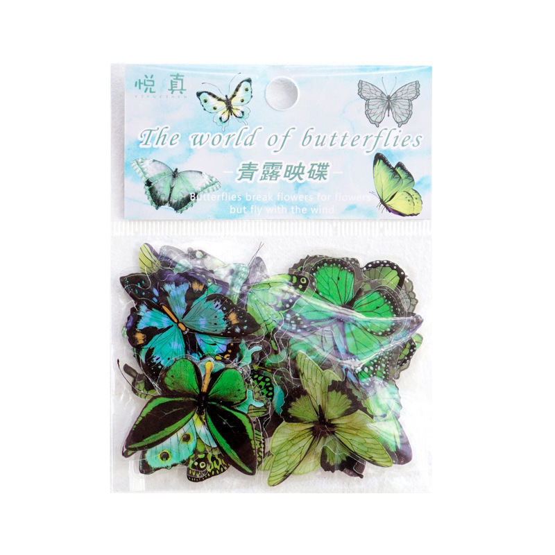 Butterfly Garden Series Hand Account Sticker Package Waterproof Paste Pet Cup Sticker Phone Case Decoration Cute Stickers Wholesale