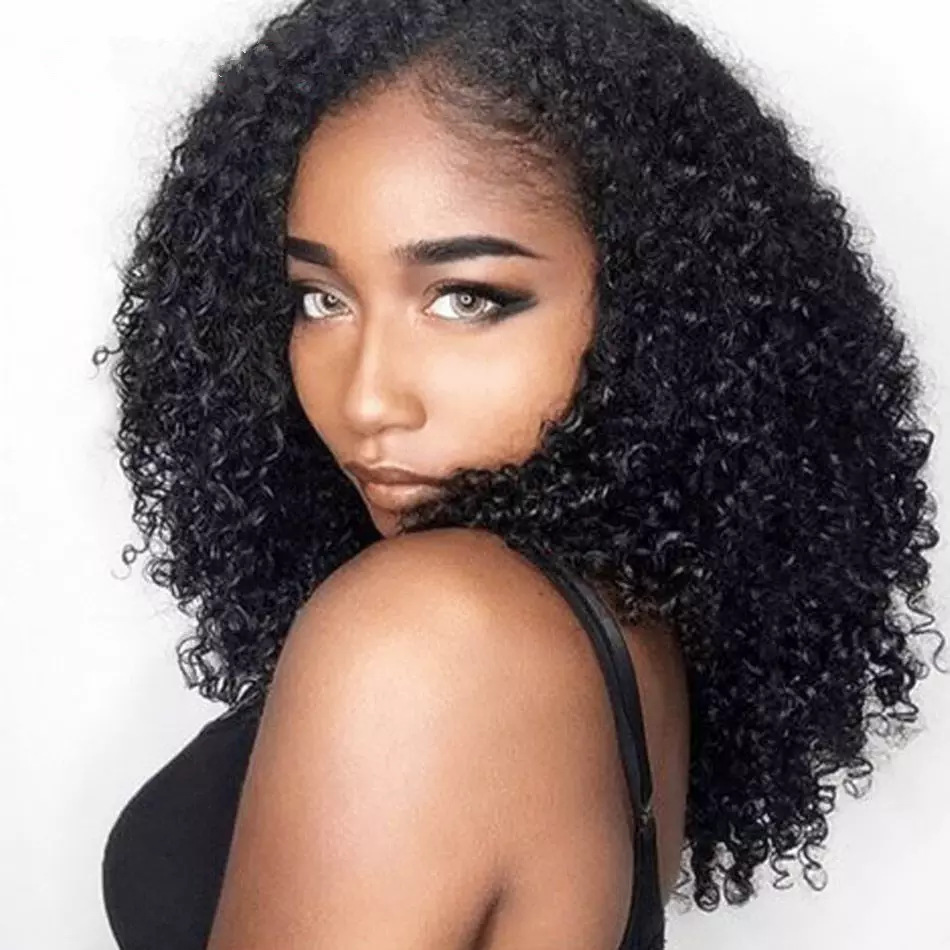 欧美假发女士hair外贸款中分仿真头皮化纤头套 非洲小卷短卷发wig