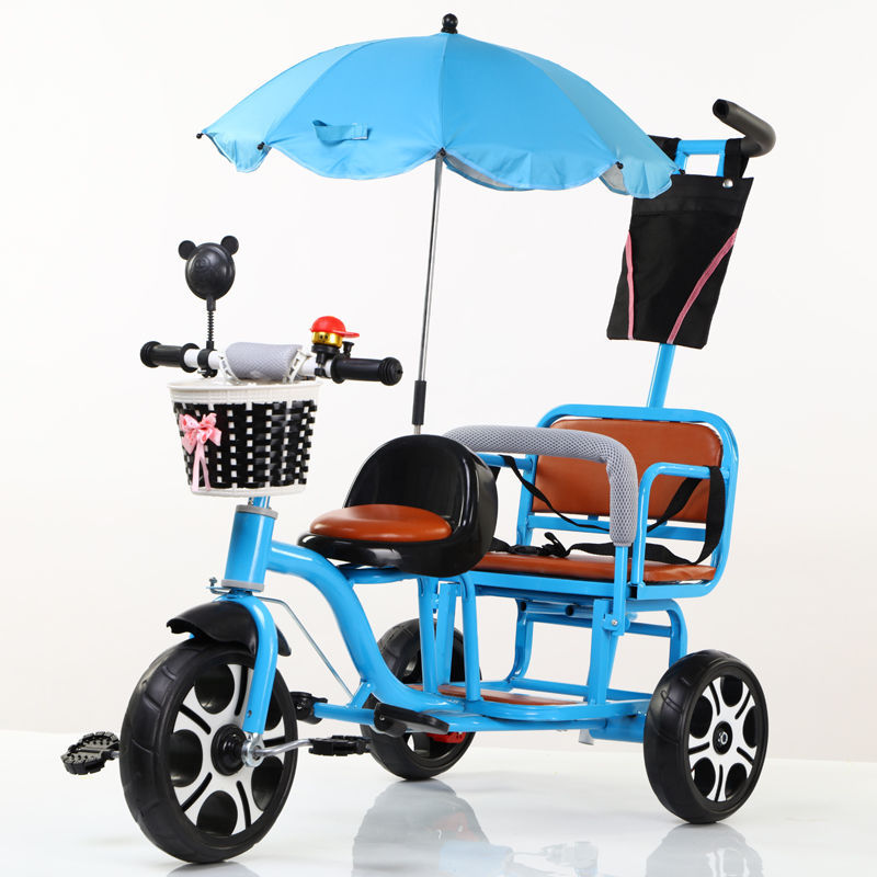 儿童三轮车双胞胎双人宝宝脚踏车婴幼儿手推车轻便1-7岁大号童车