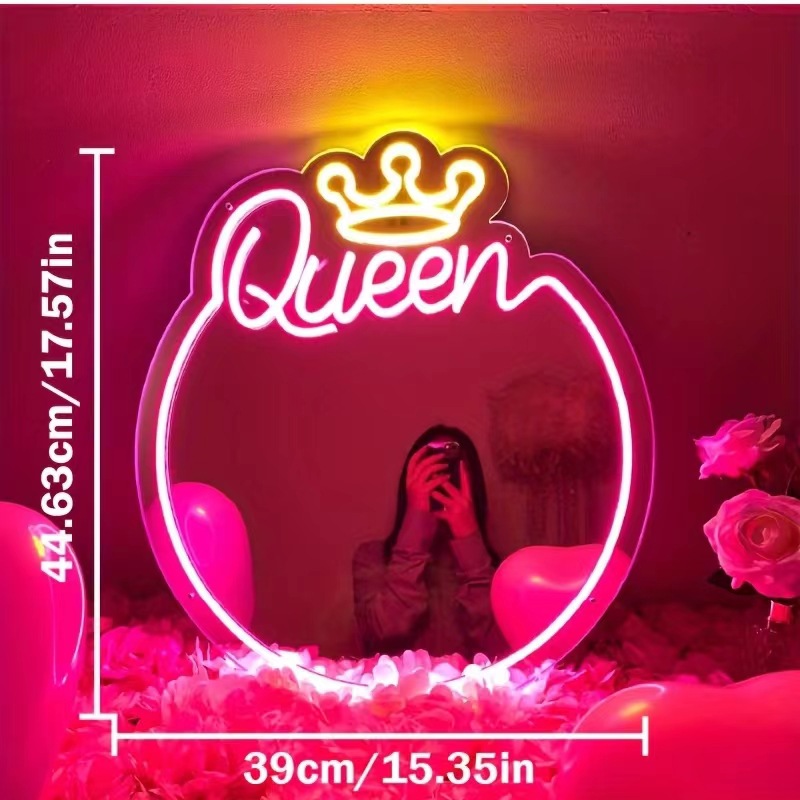 Amazon New Neon Light Personalized Mirror Decorative Lamp Acrylic Mirror Lamp Room Bedroom Creative Stage Lamp