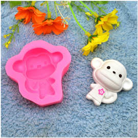 diy烘焙工具 大嘴猴 慕斯蛋糕巧克力翻糖模 香薰石膏装饰硅胶模具