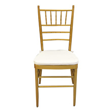Iron gold chiavari chair tiffany chair aluminum with cushion
