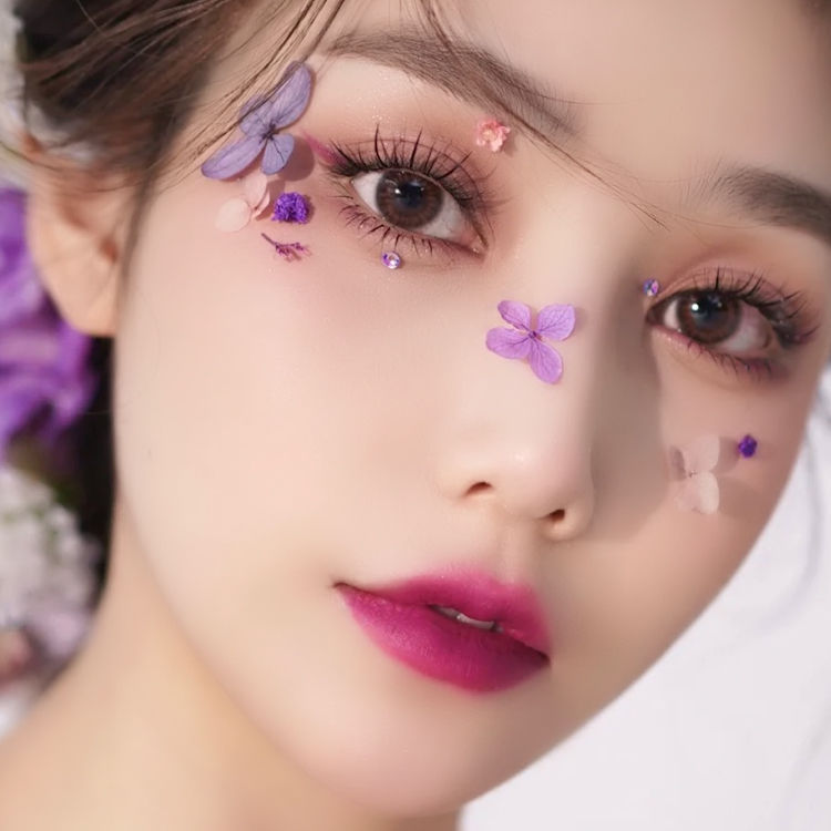 脸上贴面饰品新娘眼妆亮钻泪钻珍珠花瓣干花妆脸部装饰贴片化妆美