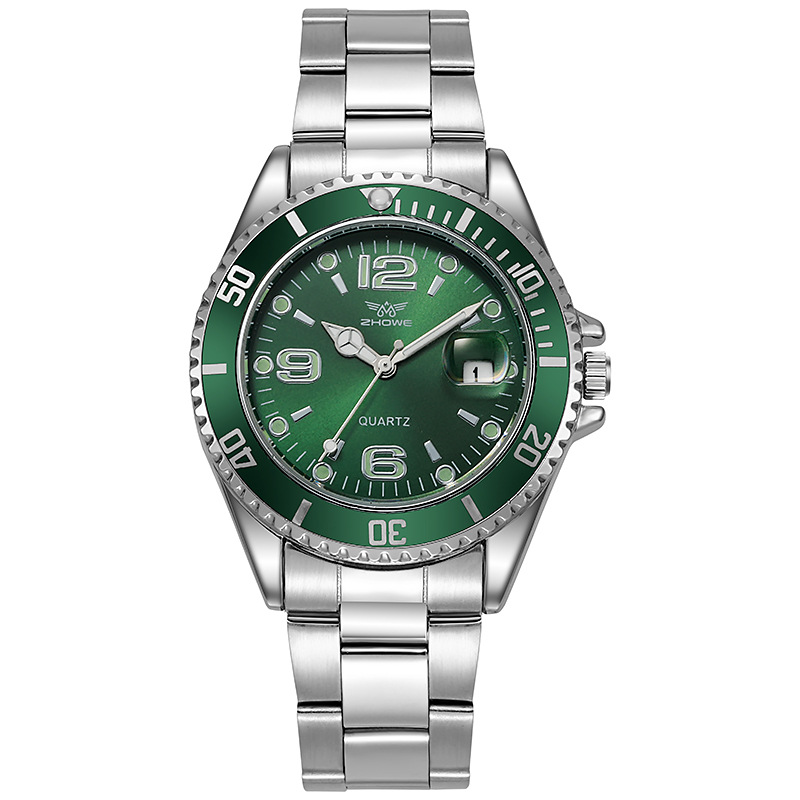 Foreign Trade Silicone Band Green Submariner Sports Watch Men's Luminous Men's Business Waterproof Quartz Watch Casual Steel Watch