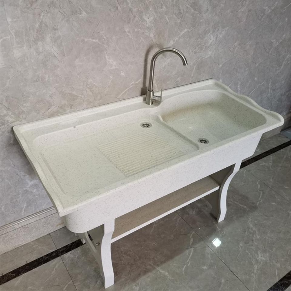 阳台石英石洗衣池带搓板石头洗衣池大理石一体水池水槽洗衣池台盆