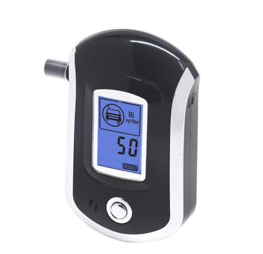 酒精测试仪at6000 手持呼吸式酒驾测试仪 便携式蓝屏酒精检测仪