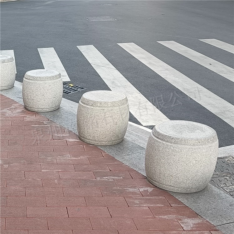 福建石雕石墩厂家定制加工公路停车场花岗岩挡车石球路障石石墩子