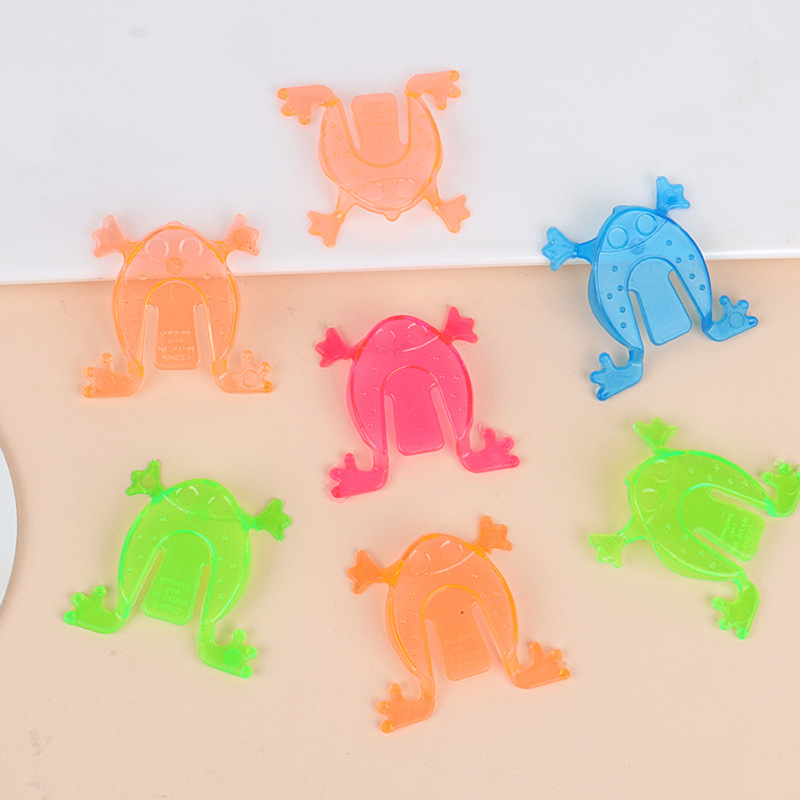 Transparent Plastic Leap Frog Small Frog Children's Parent-Child Educational Toys Gift Scan Code Stall Supply Wholesale