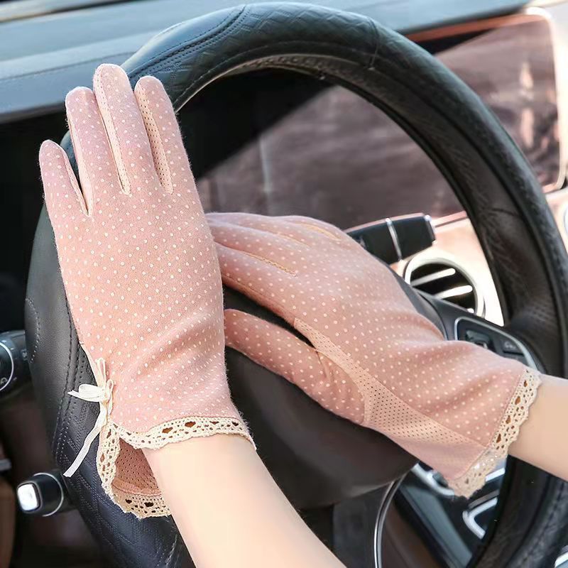 Summer New Sunscreen Gloves Women's Summer Cycling Thin Touch Screen Ice Silk Etiquette Gloves Women Wholesale Outdoor Driving