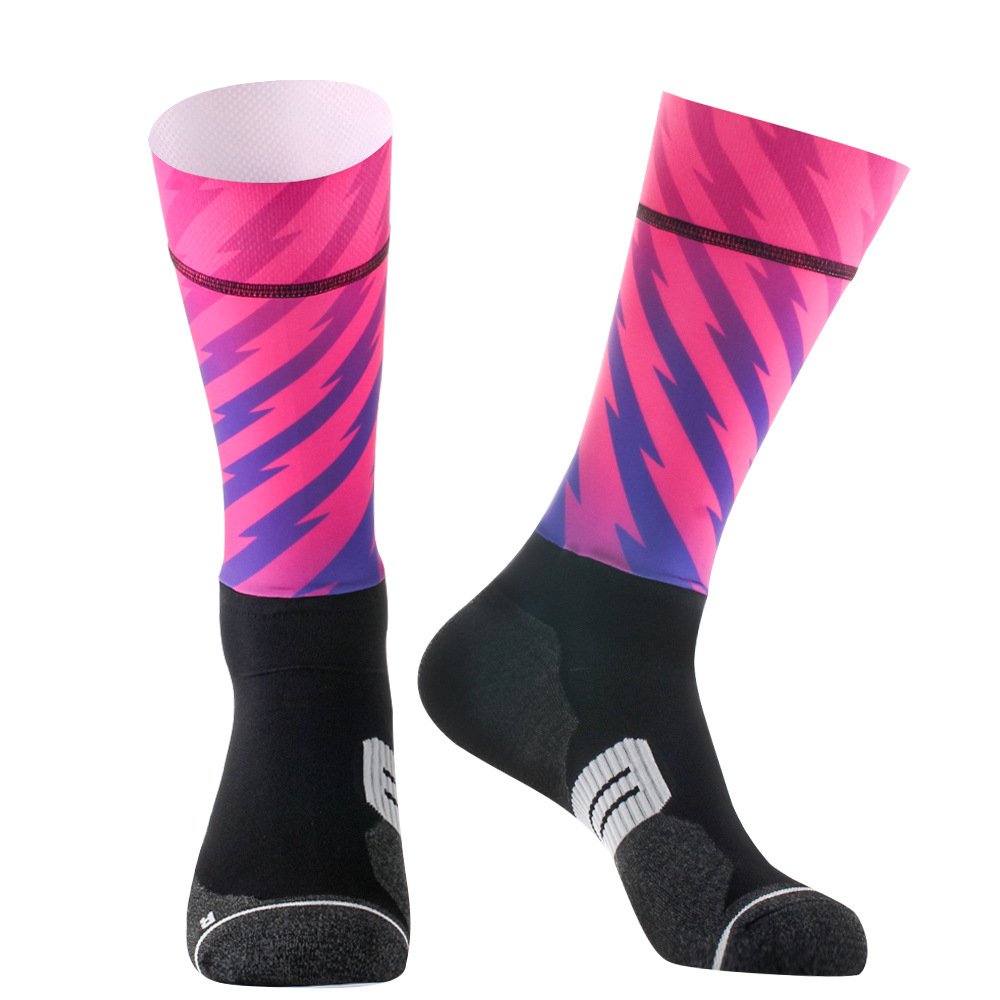 Road Cycling Socks Non-Slip Outdoor Cycling Socks Breaking Wind Bicycle Sports Socks Men's and Women's Elastic Compression Socks Cross-Border