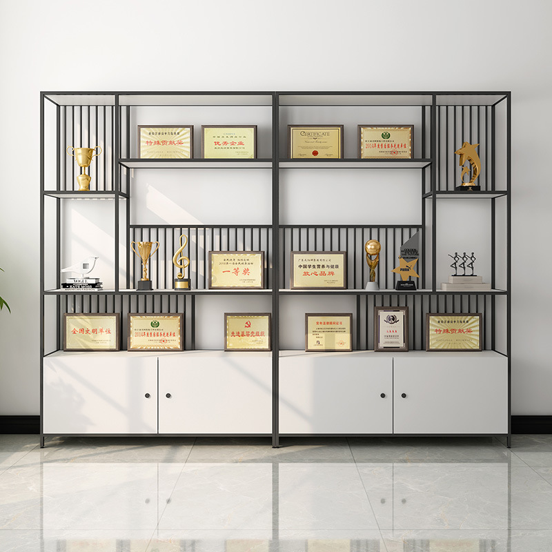 精品荣誉证书展示架产品奖杯证架子展柜货架办公室置物架轻奢多层