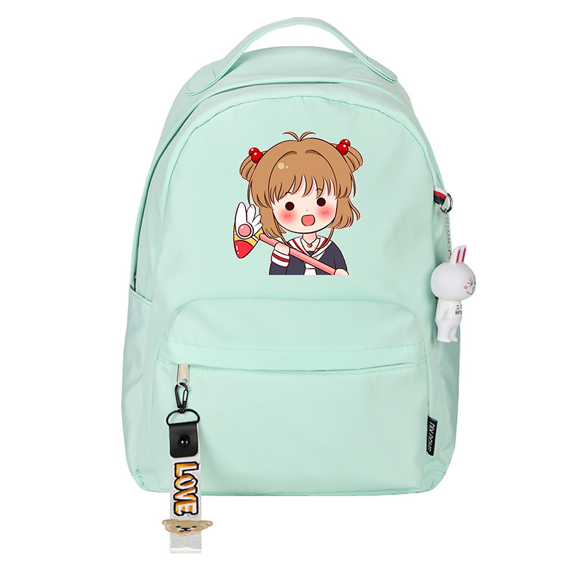 魔卡百变小樱双肩包少女樱少女心动漫书包可爱粉女学生背包亚马逊