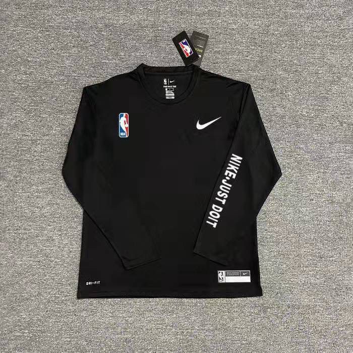 nba美式篮球长袖男体育生热身服投篮速干球衣男子健身