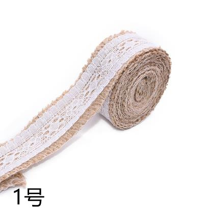 Cross-Border Hot Selling White Lace Burlap Roll  Crafts Decorative Hemp Rope Knitted Belt Wedding Wine Bottle Placemat