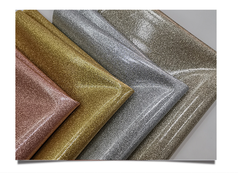 pu面料纯色金葱细闪粉皮革 箱包手袋化妆包包格力特细粉皮革料