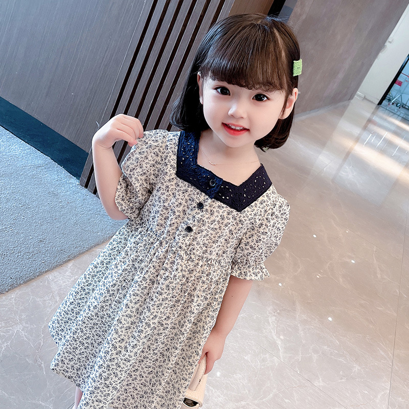 女童连衣裙夏季2022新款中小童碎花公主裙儿童洋气宝宝裙子夏装潮