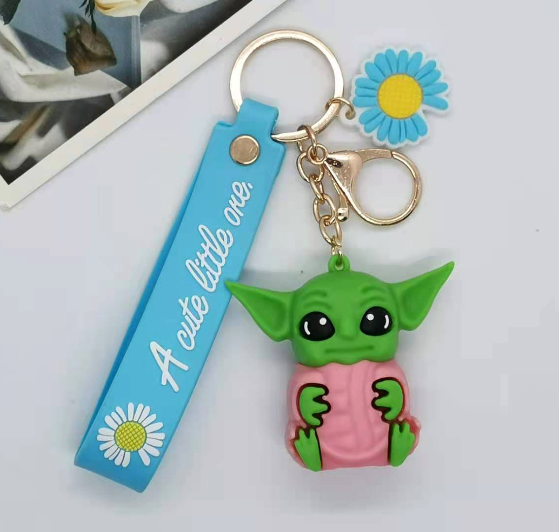 Cartoon Star Wars Alien Yoda Baby Keychain Exquisite Cute Key Hanging Ornament Schoolbag Pendant Doll