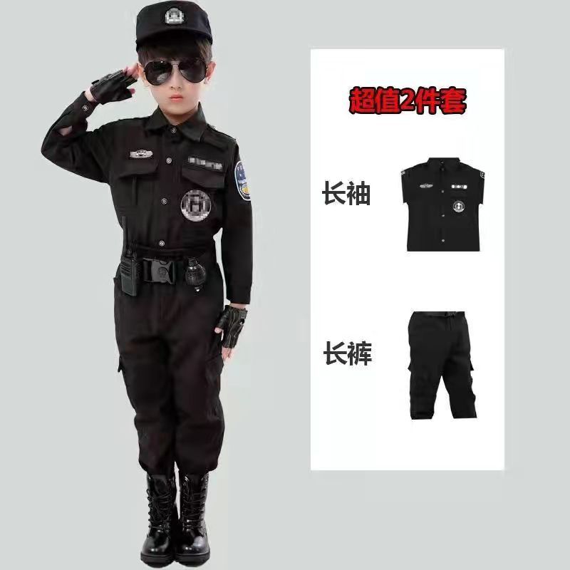 男孩特警衣服全套服装小军装儿童警察服套装警服特种兵玩具套装