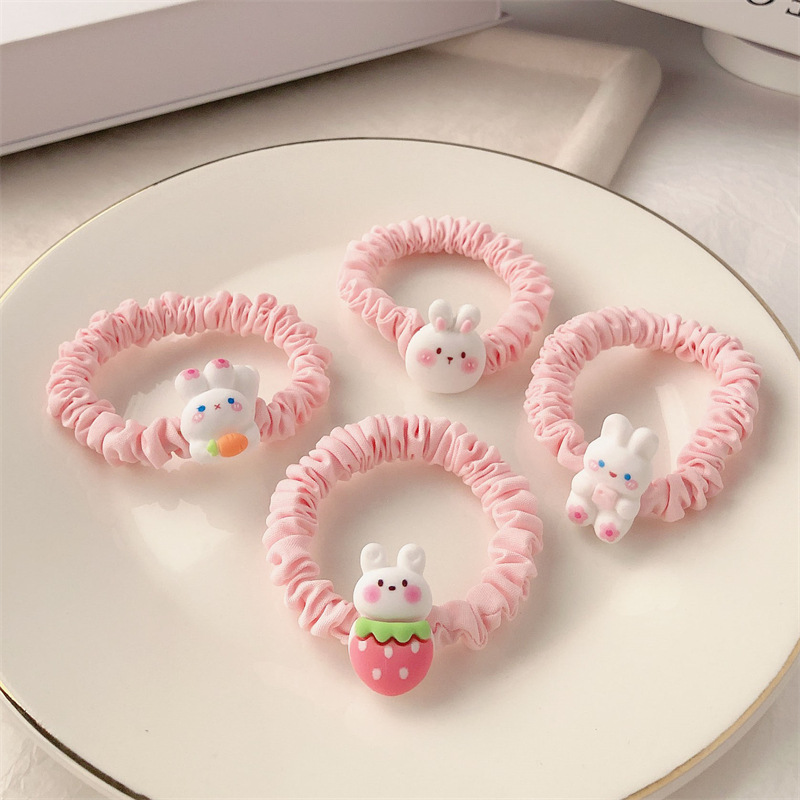 Cartoon Cute Rabbit Hair Band Rubber Band Hair-Binding Updo Bun Head Hair Rope Does Not Hurt Hair Rubber Bands Temperament Headband Hair Accessories