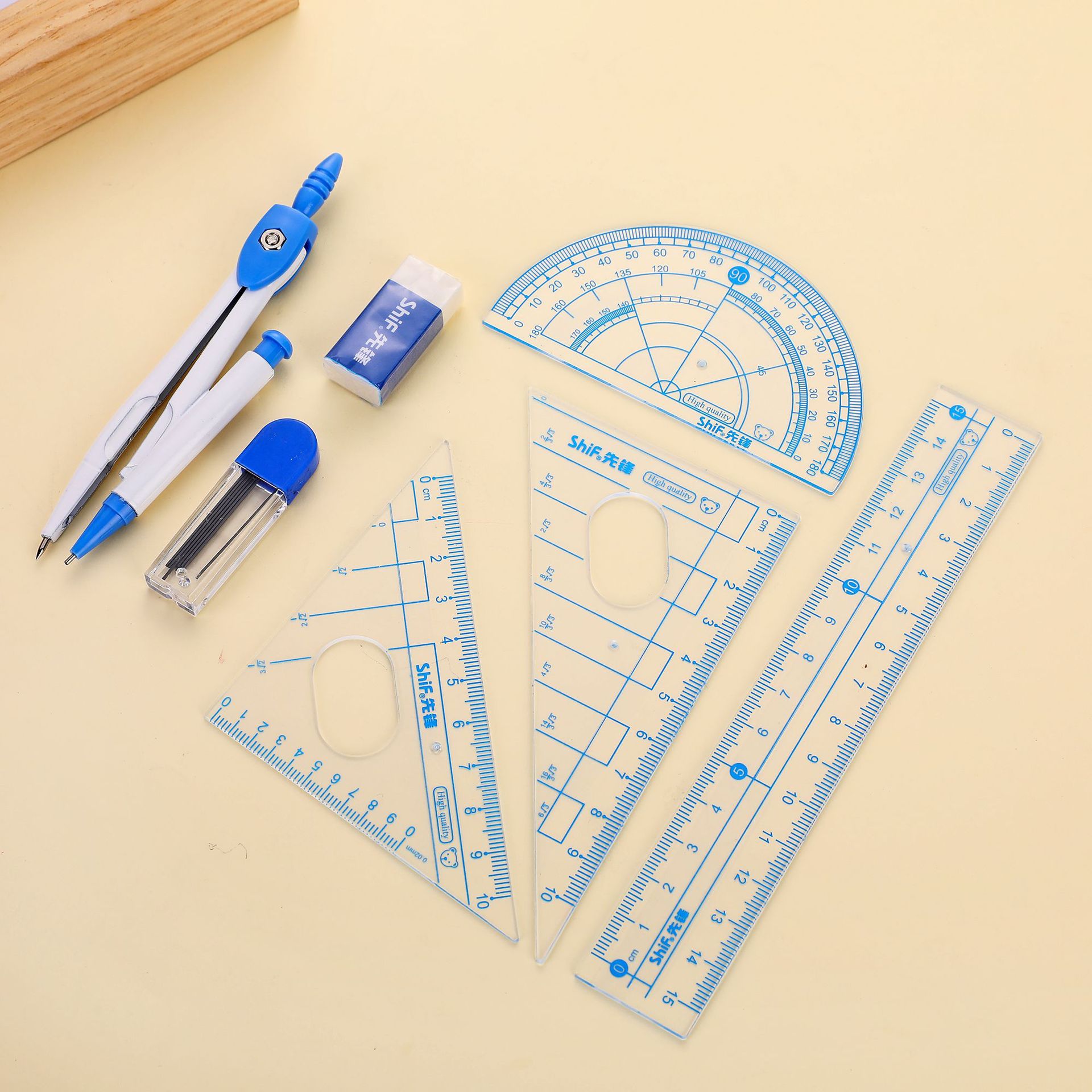 先锋shif3063星空宇宙圆规套装铁盒锌合金圆规尺子套装学生画图