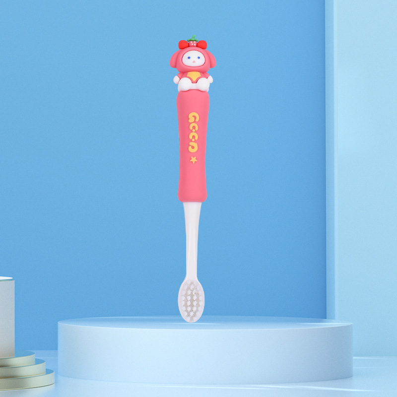 Cartoon Soft-Bristle Toothbrush Children's Cute Bear Toothbrush Soft Hair Does Not Hurt Gum Toothbrush Baby Silicone Toothbrush