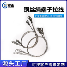 304不锈钢压端子头 包胶钢丝绳 5MM螺丝孔端子 钢丝绳安全绳拉索