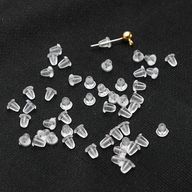 diy耳环配件材料 塑料耳塞橡胶透明硅胶耳钉耳堵后堵头耳扣耳帽