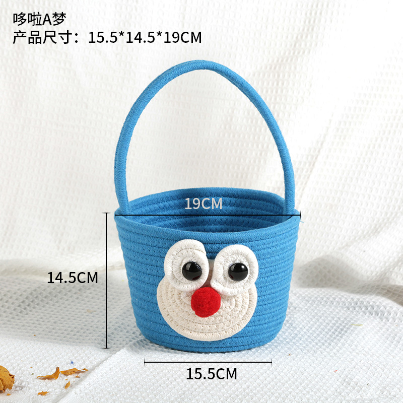 In Stock Wholesale Woven Cartoon Bag Cute Cute Cotton Package Women's Kid's Handbag Snack Toy Storage Bag