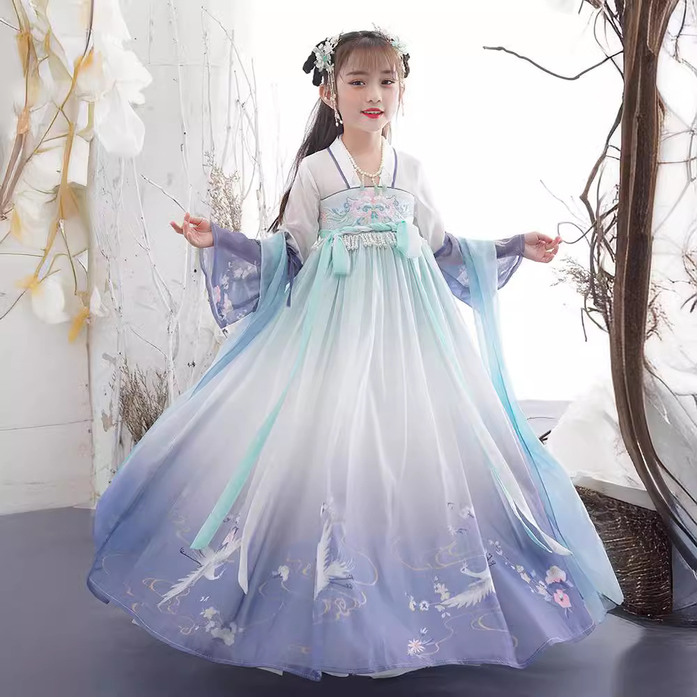 汉服女童夏装儿童古装中国风超仙唐装夏款古风公主女孩夏季连衣裙